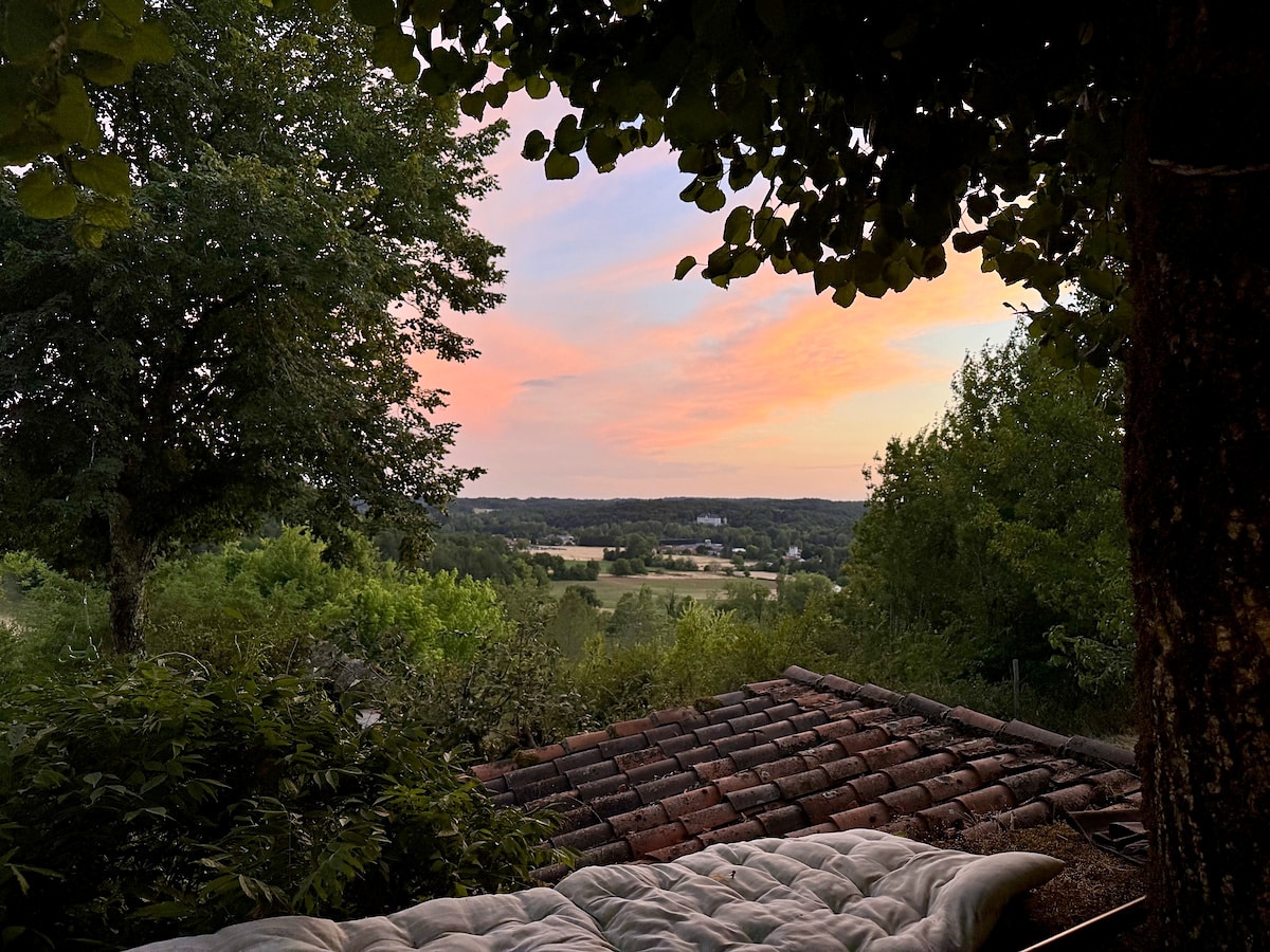 Sunset view from Maison Rivers across the Dordogne countryside